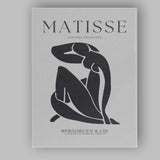 Grey Beige Matisse Abstract Seated Figure Gallery Poster Canvas Wall Art Print Decor Picture Ready to Hang
