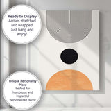 Mid Century Geometric Arch Circle Minimalist Abstract Canvas Wall Art Print Decor Picture Ready to Hang