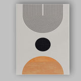 Mid Century Geometric Arch Circle Minimalist Abstract Canvas Wall Art Print Decor Picture Ready to Hang