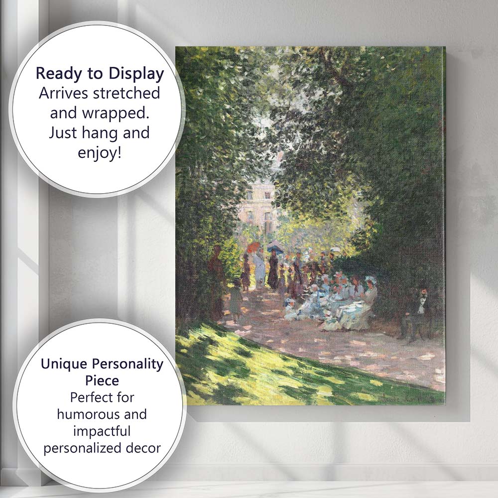 Impressionist Garden Party Park Café Scene Painting Canvas Wall Art Print Decor Picture Ready to Hang