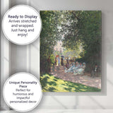 Impressionist Garden Party Park Café Scene Painting Canvas Wall Art Print Decor Picture Ready to Hang