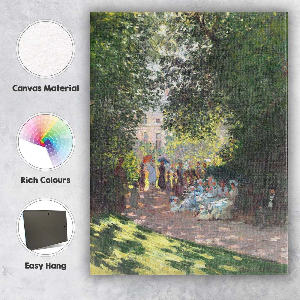 Impressionist Garden Party Park Café Scene Painting Canvas Wall Art Print Decor Picture Ready to Hang