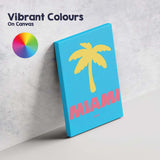 Bright Tropical Miami Palm Tree Retro Travel Poster Canvas Wall Art Print Decor Picture Ready to Hang