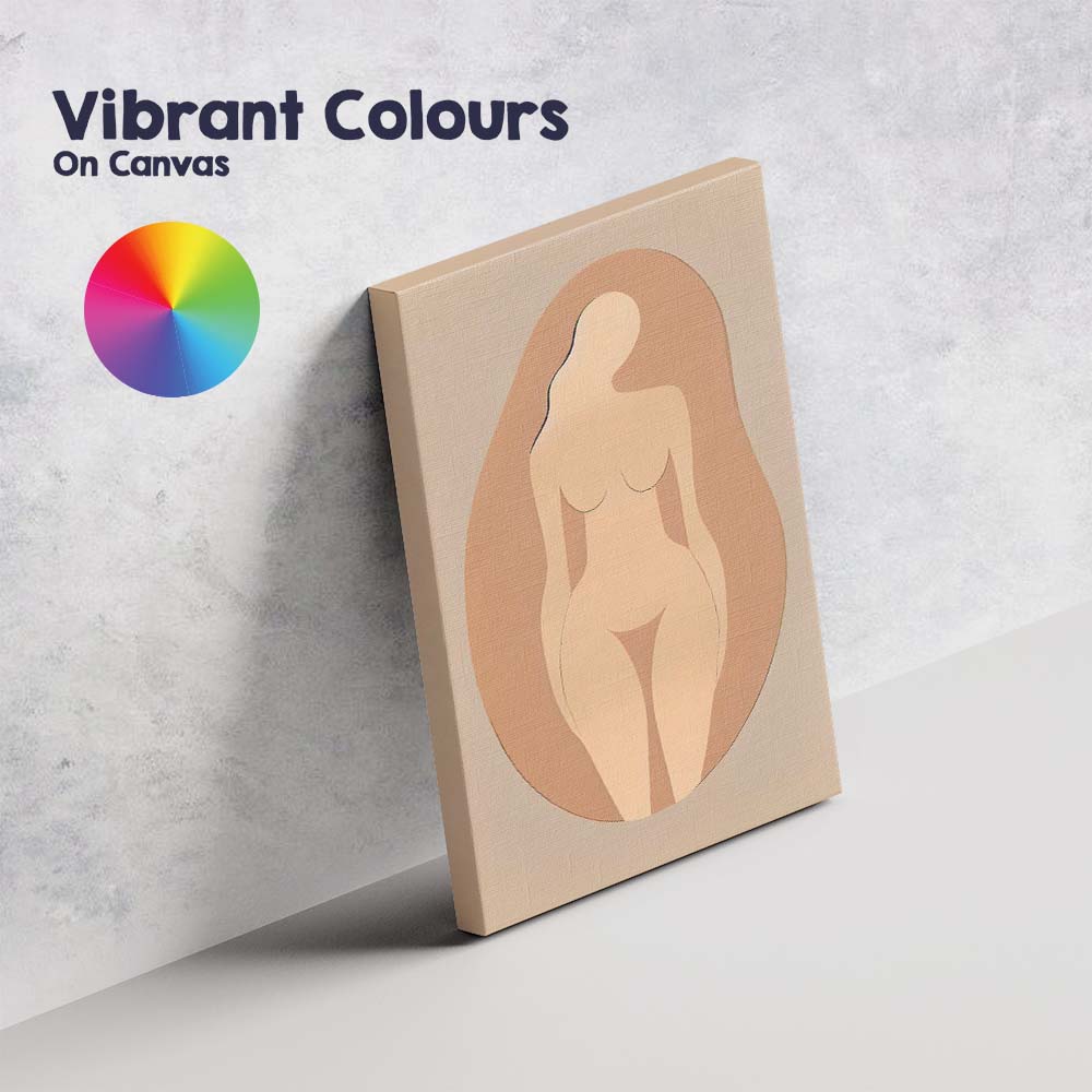 Minimalist Nude Female Back Silhouette Neutral Abstract Canvas Wall Art Print Decor Picture Ready to Hang