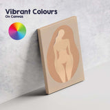 Minimalist Nude Female Back Silhouette Neutral Abstract Canvas Wall Art Print Decor Picture Ready to Hang