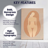 Minimalist Nude Female Back Silhouette Neutral Abstract Canvas Wall Art Print Decor Picture Ready to Hang