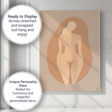 Minimalist Nude Female Back Silhouette Neutral Abstract Canvas Wall Art Print Decor Picture Ready to Hang