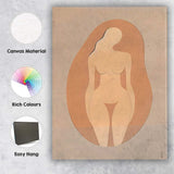 Minimalist Nude Female Back Silhouette Neutral Abstract Canvas Wall Art Print Decor Picture Ready to Hang