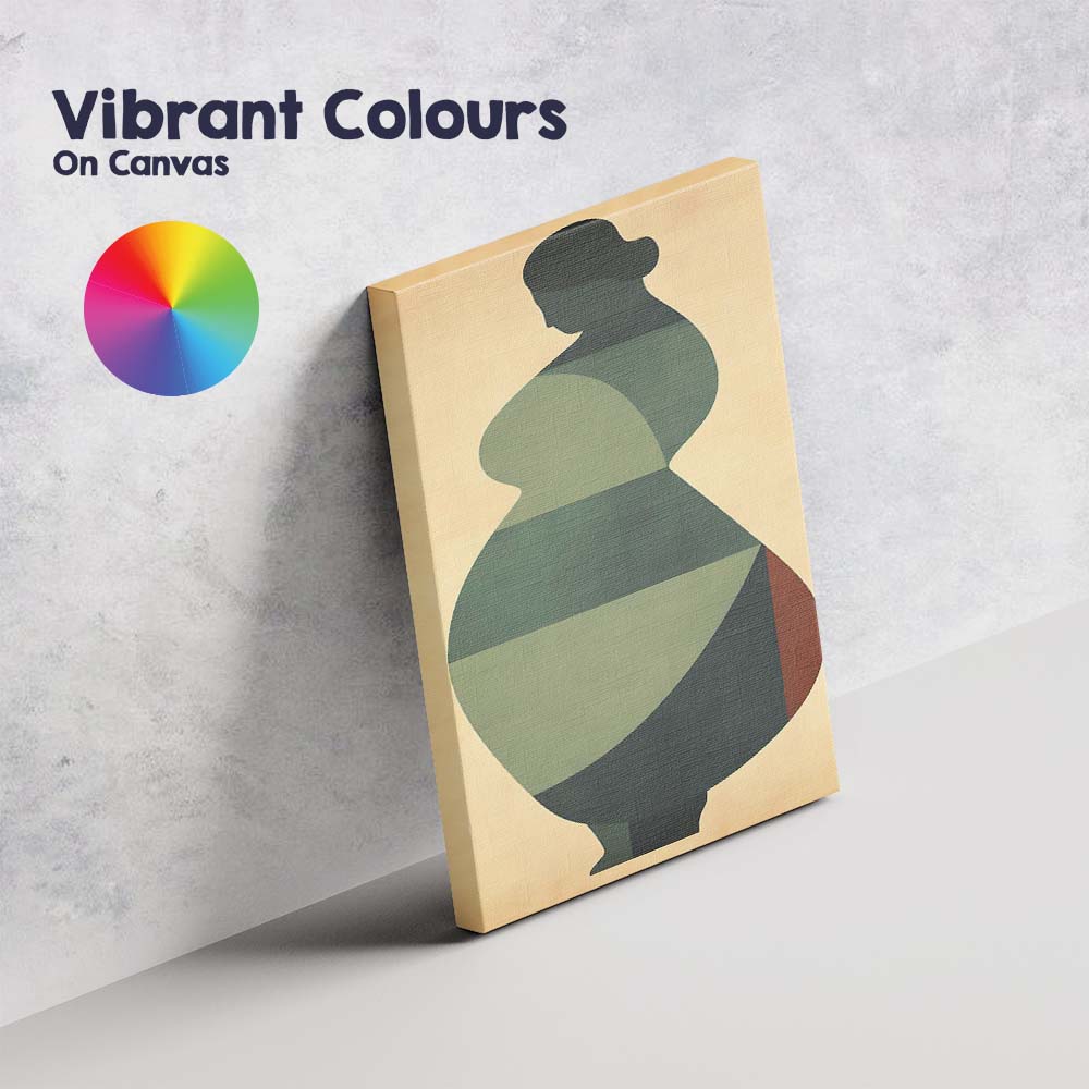 Abstract Curvy Woman Geometric Colour Block Silhouette Canvas Wall Art Print Decor Picture Ready to Hang