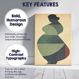 Abstract Curvy Woman Geometric Colour Block Silhouette Canvas Wall Art Print Decor Picture Ready to Hang