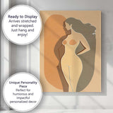Minimalist Nude Female Side Profile Abstract Silhouette Canvas Wall Art Print Decor Picture Ready to Hang