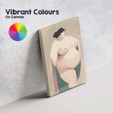 Abstract Curvy Woman Seated Modern Body Positive Illustration Canvas Wall Art Print Decor Picture Ready to Hang