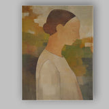 Serene Female Side Profile Neutral Contemporary Portrait Canvas Wall Art Print Decor Picture Ready to Hang