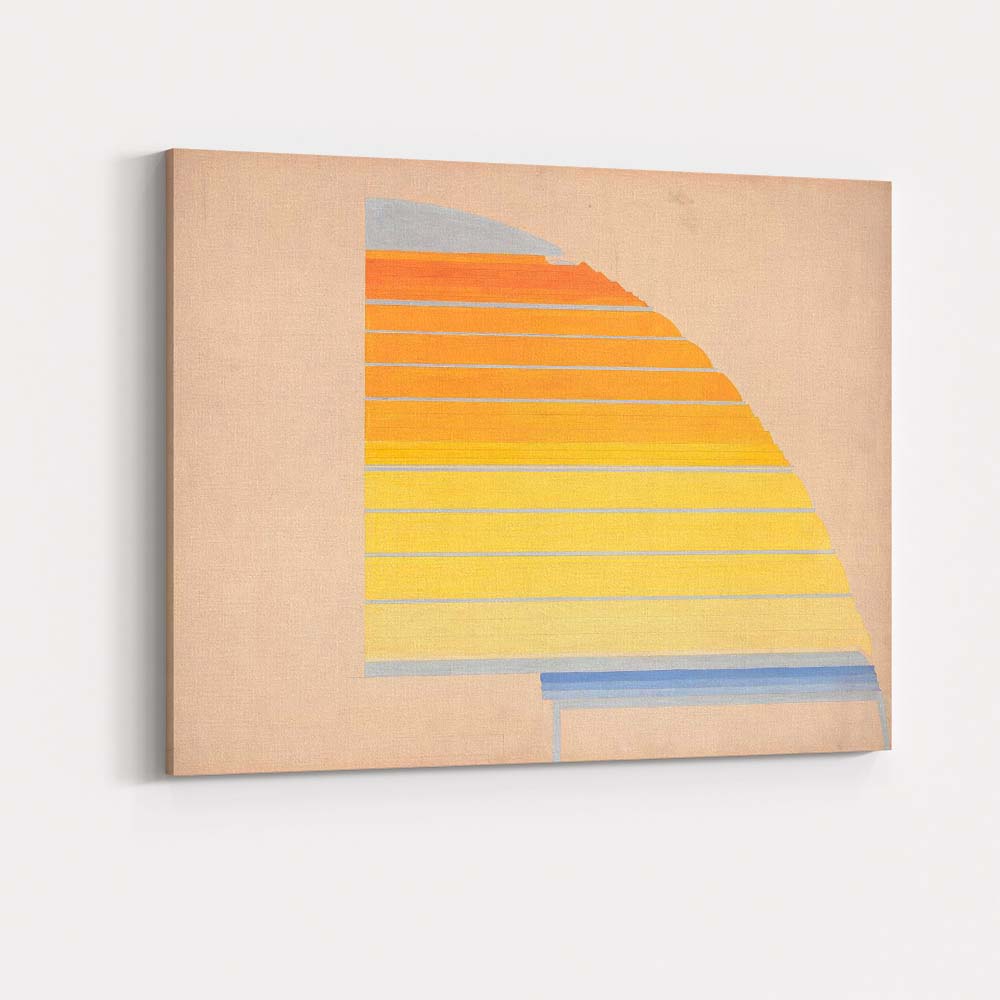 Abstract Geometric Sunset Landscape Minimalist Modern Art Canvas Wall Art Print Decor Picture Ready to Hang