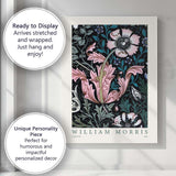 Pink Floral Compton William Morris Botanical Pattern Canvas Wall Art Print Decor Picture Ready to Hang