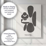 Black White Abstract Organic Geometric Minimalist Shapes Canvas Wall Art Print Decor Picture Ready to Hang