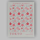 Japanese Pink Cherry Blossom Flower Market Botanical Pattern Canvas Wall Art Print Decor Picture Ready to Hang