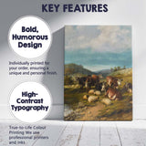 Traditional Pastoral Cattle And Sheep Countryside Landscape Oil Painting Canvas Wall Art Print Decor Picture Ready to Hang