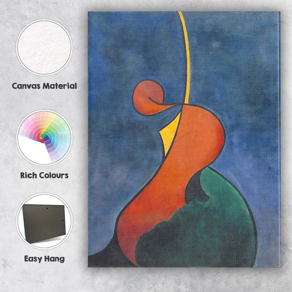Abstract Organic Curved Shapes Colour Field Modernist Painting Canvas Wall Art Print Decor Picture Ready to Hang