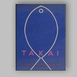 Blue Minimalist Fish Outline Gallery Exhibition Poster Canvas Wall Art Print Decor Picture Ready to Hang