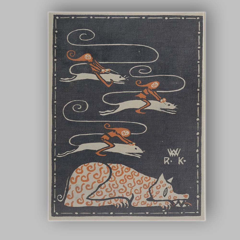 Scandinavian Folk Art Fox And Hares Whimsical Animal Illustration Canvas Wall Art Print Decor Picture Ready to Hang