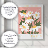 Pastel Pink Daisy Flower Market Scandinavian Botanical Illustration Canvas Wall Art Print Decor Picture Ready to Hang