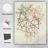 Colourful Abstract Geometric Line Composition Modern Minimalist Art Canvas Wall Art Print Decor Picture Ready to Hang