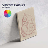 Minimalist Cubist Embracing Figures Abstract Line Drawing Canvas Wall Art Print Decor Picture Ready to Hang
