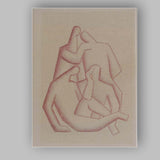 Minimalist Cubist Embracing Figures Abstract Line Drawing Canvas Wall Art Print Decor Picture Ready to Hang
