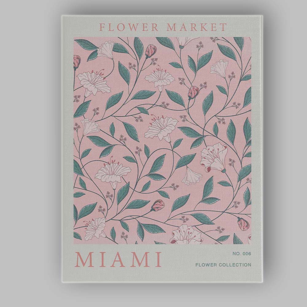 Blush Pink Floral Vine Flower Market Botanical Pattern Canvas Wall Art Print Decor Picture Ready to Hang