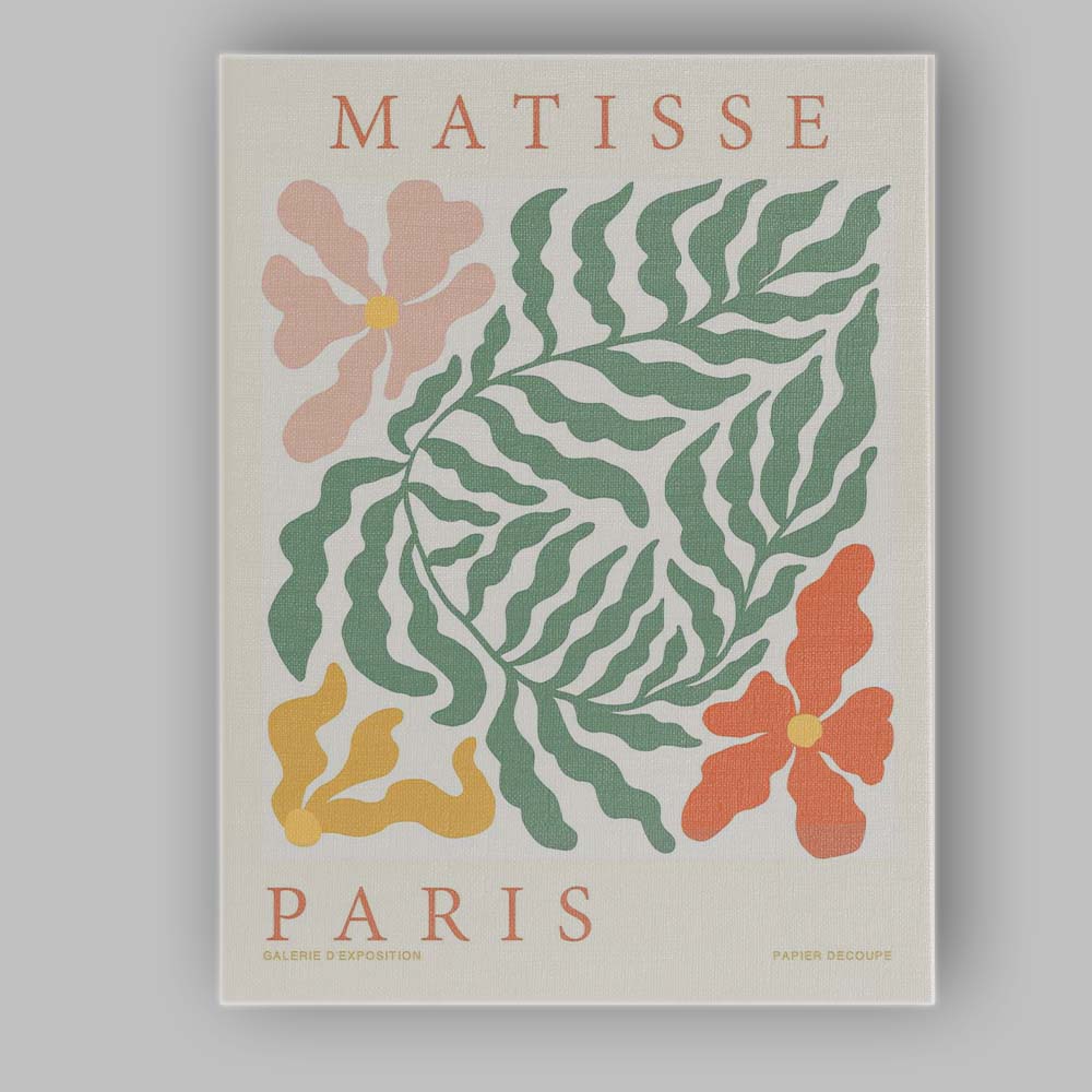 Matisse Inspired Botanical Cut Paper Floral Poster Canvas Wall Art Print Decor Picture Ready to Hang