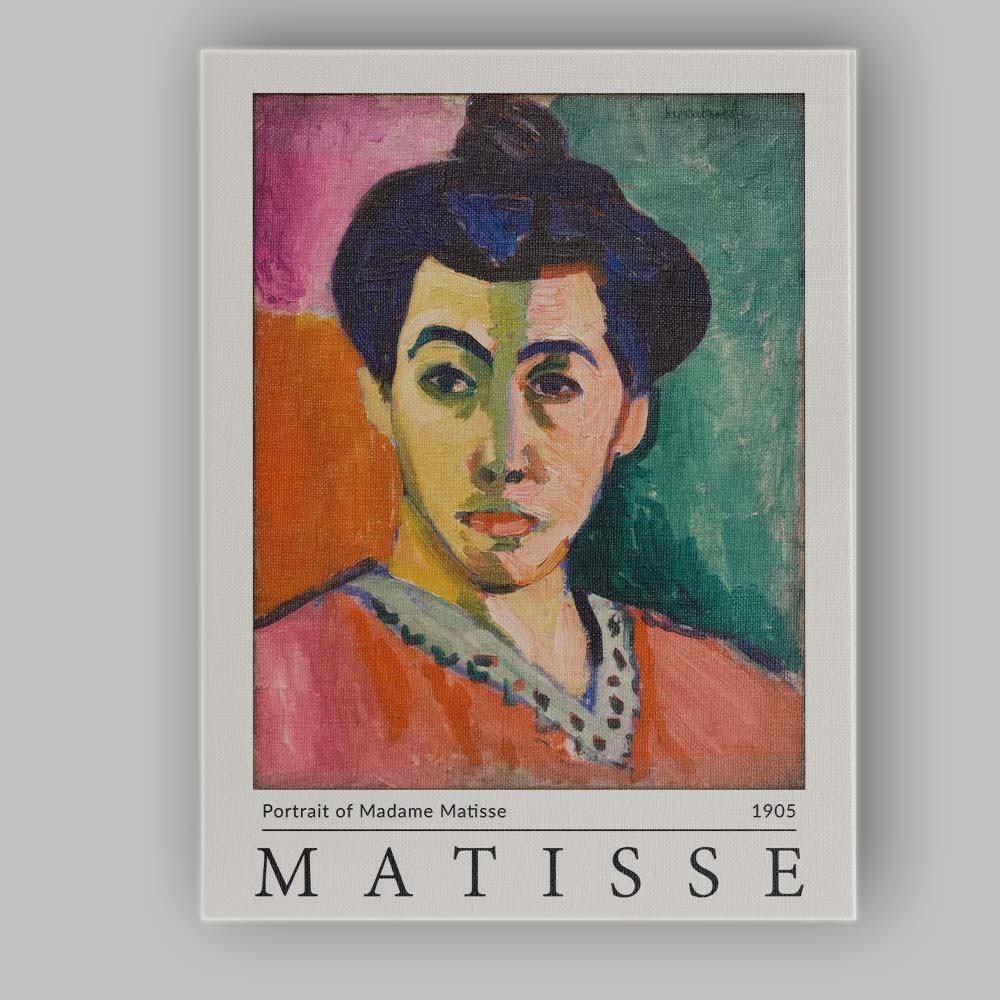 Henri Matisse Portrait Of Madame Matisse Fauvist Painting Canvas Wall Art Print Decor Picture Ready to Hang