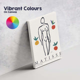Matisse Inspired Nude With Oranges Minimalist Line Art Canvas Wall Art Print Decor Picture Ready to Hang