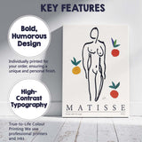 Matisse Inspired Nude With Oranges Minimalist Line Art Canvas Wall Art Print Decor Picture Ready to Hang