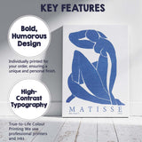 Matisse Blue Nude II Abstract Cut Paper Figure Canvas Wall Art Print Decor Picture Ready to Hang