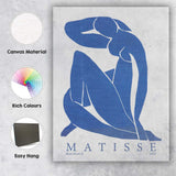 Matisse Blue Nude II Abstract Cut Paper Figure Canvas Wall Art Print Decor Picture Ready to Hang