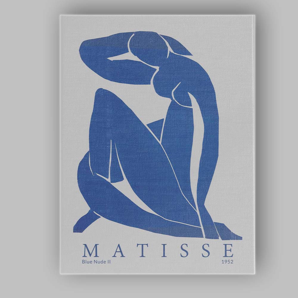 Matisse Blue Nude II Abstract Cut Paper Figure Canvas Wall Art Print Decor Picture Ready to Hang