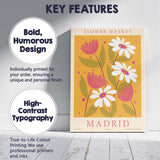 Warm Yellow Daisy Tulip Floral Market Poster Canvas Wall Art Print Decor Picture Ready to Hang