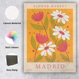 Warm Yellow Daisy Tulip Floral Market Poster Canvas Wall Art Print Decor Picture Ready to Hang