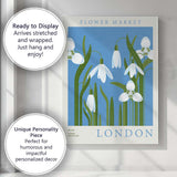 Blue White Snowdrop Spring Flower Market Poster Canvas Wall Art Print Decor Picture Ready to Hang