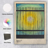 Abstract Black Fence Sunlight Geometric Watercolour Canvas Wall Art Print Decor Picture Ready to Hang