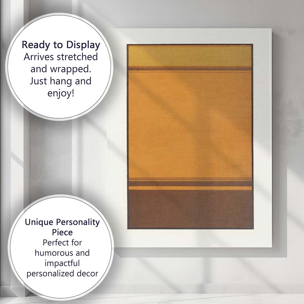 Minimalist Amber Brown Geometric Abstract Colour Field Canvas Wall Art Print Decor Picture Ready to Hang