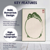 Minimalist Japanese Zen Frog Brushstroke Ink Painting Canvas Wall Art Print Decor Picture Ready to Hang