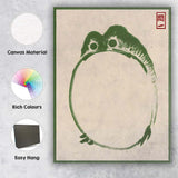 Minimalist Japanese Zen Frog Brushstroke Ink Painting Canvas Wall Art Print Decor Picture Ready to Hang