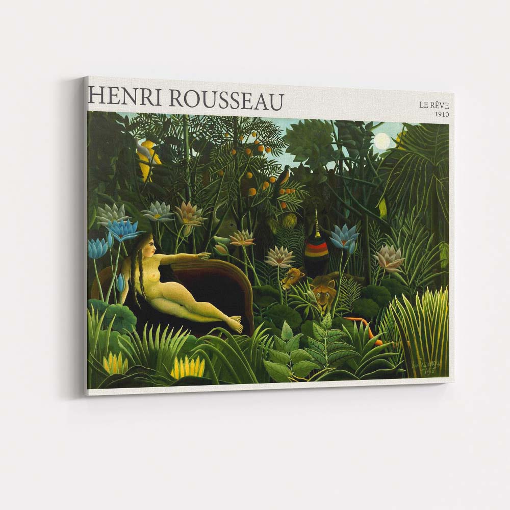 Henri Rousseau Dreamlike Jungle Moonlight Exotic Wildlife Canvas Wall Art Print Decor Picture Ready to Hang