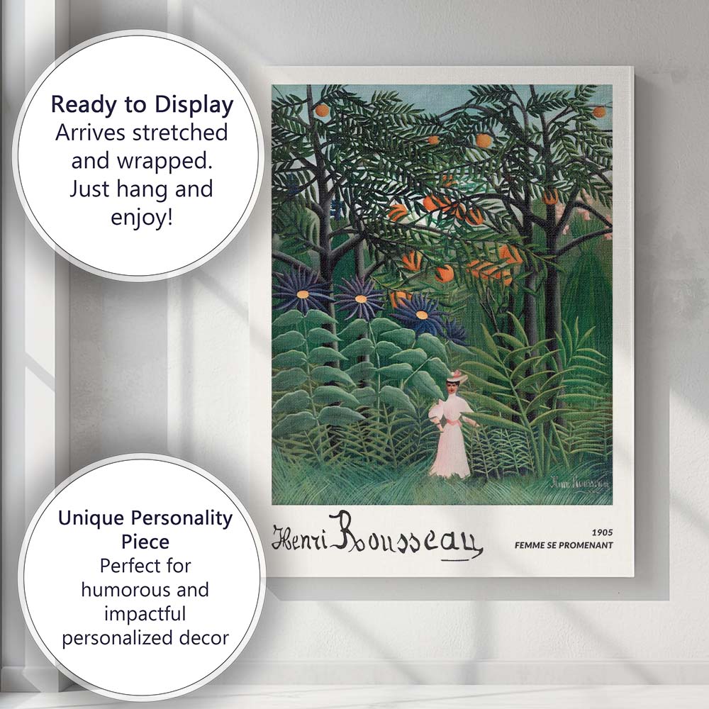 Henri Rousseau Tropical Garden Woman Among Orange Trees Canvas Wall Art Print Decor Picture Ready to Hang