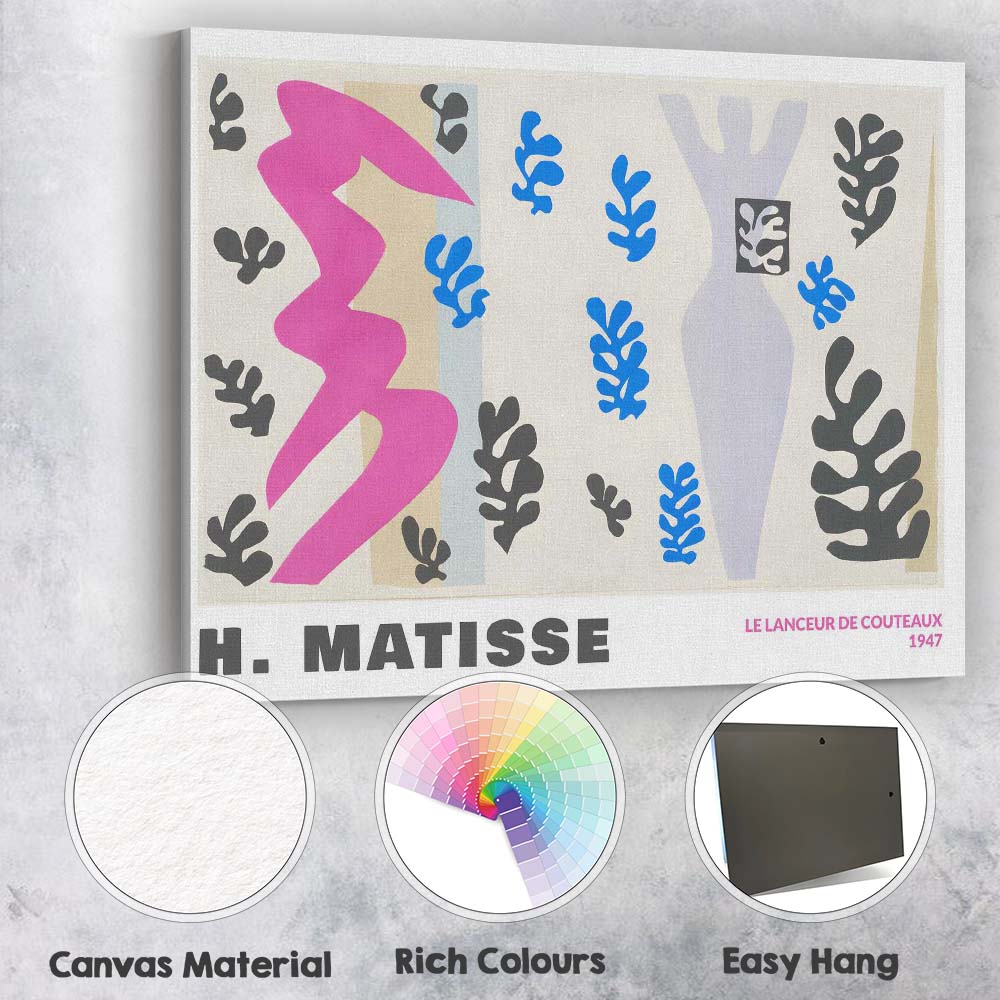 Henri Matisse Colourful Paper Cut Abstract Botanical Composition Canvas Wall Art Print Decor Picture Ready to Hang