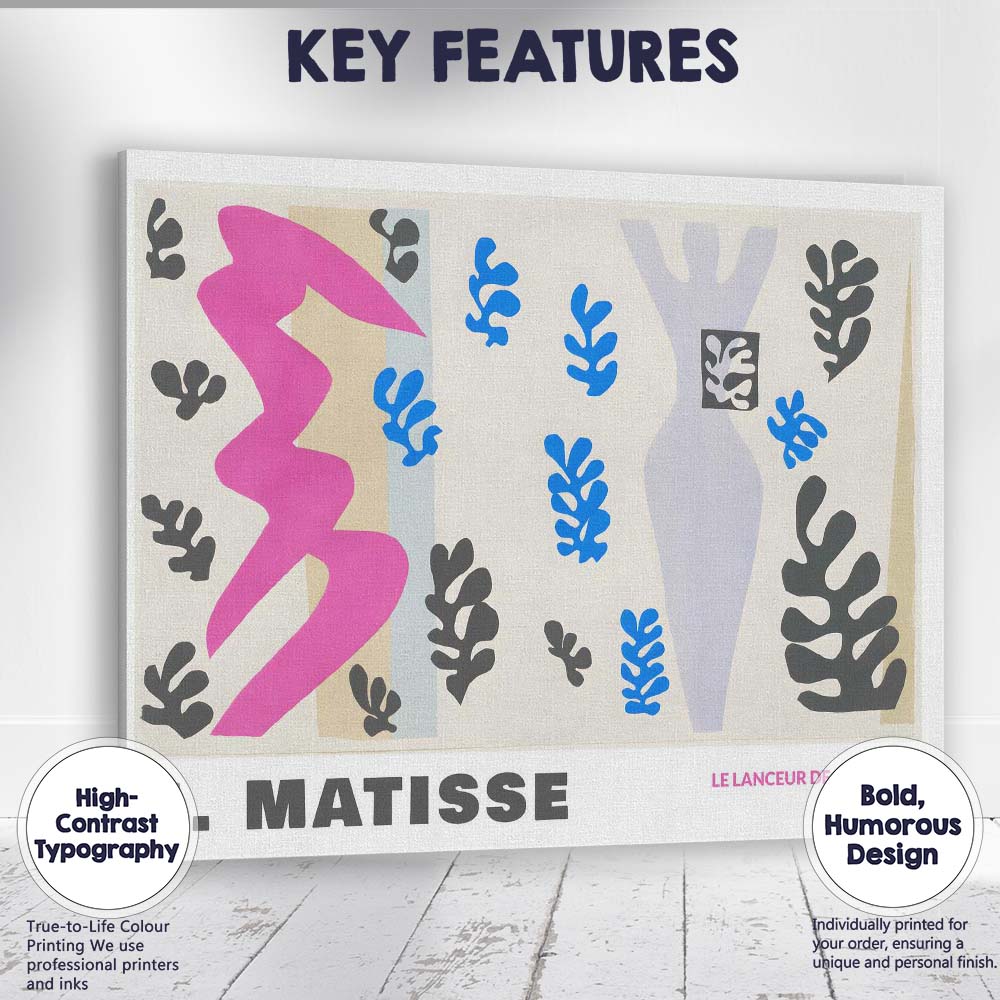 Henri Matisse Colourful Paper Cut Abstract Botanical Composition Canvas Wall Art Print Decor Picture Ready to Hang