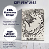 Henri Matisse Black And White Woodcut Female Portrait Expressionist Canvas Wall Art Print Decor Picture Ready to Hang