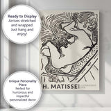 Henri Matisse Black And White Woodcut Female Portrait Expressionist Canvas Wall Art Print Decor Picture Ready to Hang